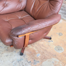 Vintage draaifauteuil bruin