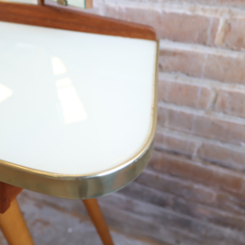 Vintage kaptafel teak wit jaren 60