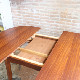 Vintage eettafel vierkant rond uitschuifbaar