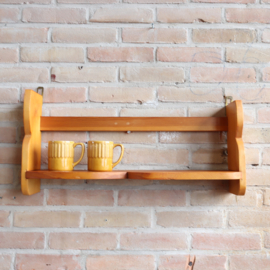 Vintage wandplank hout licht hout ronde vormen