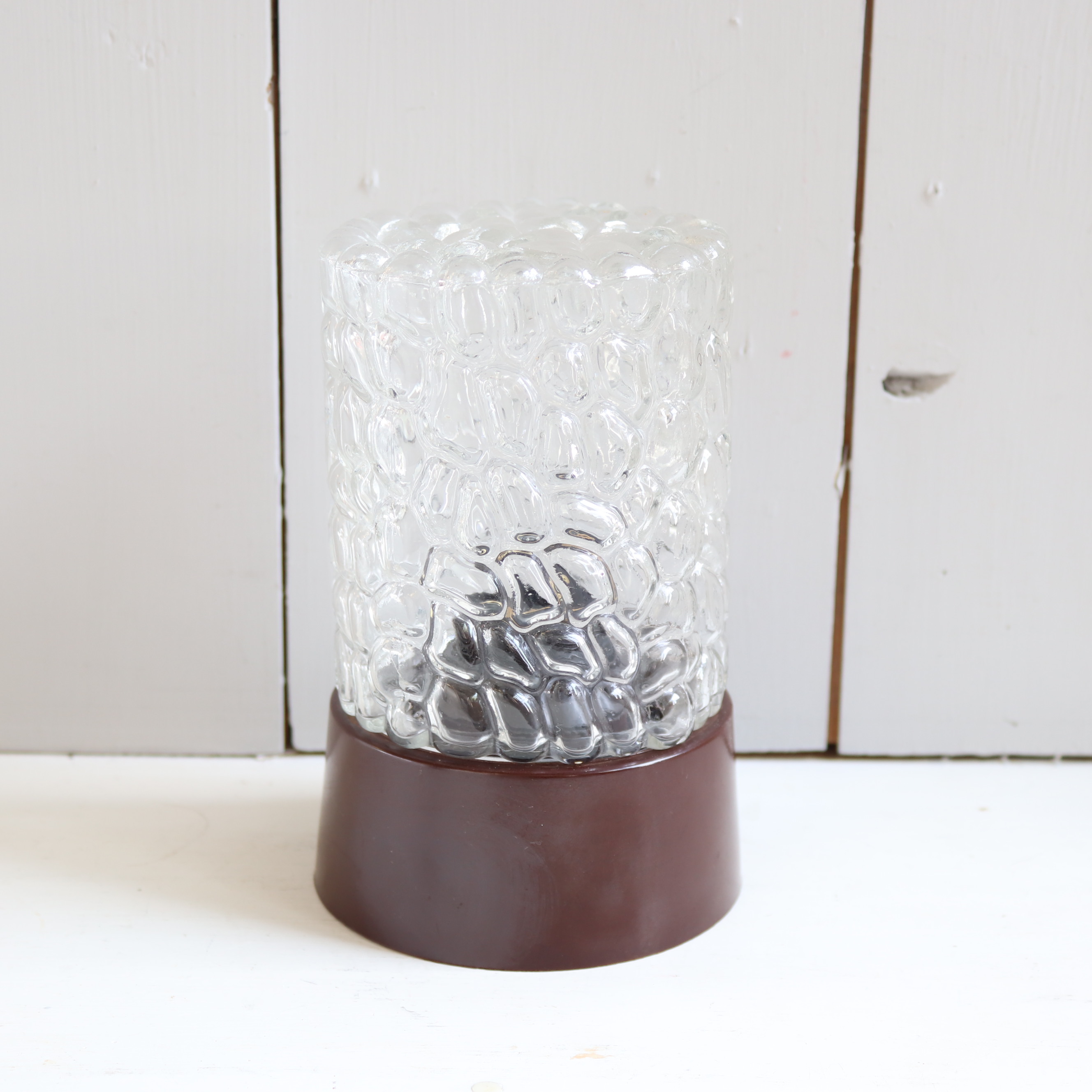 Vintage plafondlamp bubbel glas