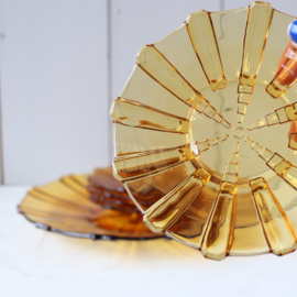 Vintage jaren 70 gebakstel amber geel