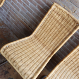Set 4 rieten buisframe Chroom design jaren 80