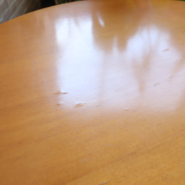Vintage eettafel rond Thonet kruispoot