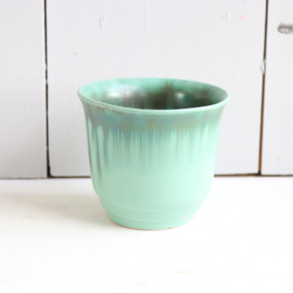 Vintage bloempot turquoise