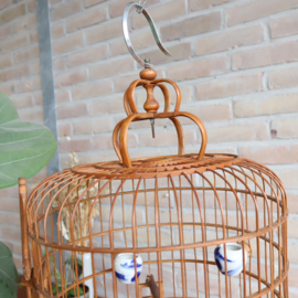 Vintage vogelkooi hout bamboe