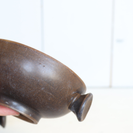 Vintage schaaltjes wit bruin ceramano germany 70s