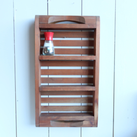 vintage vakkenkastje wand kruidenrek letterbak