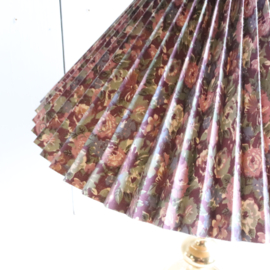 Vintage plooikap bloemen lamp messing