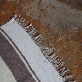 Vintage kelim loper beige bruin