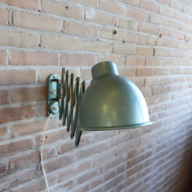 Vintage schaarlamp grijs blauw industrieel metaal bauhaus