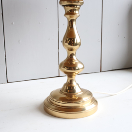 Vintage plooikap bloemen lamp messing