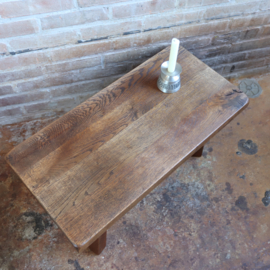 Vintage brutalist bijzettafel  salontafel eiken hout