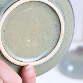 Vintage aardewerk botervloot rond