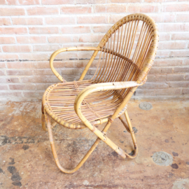 Vintage rotan fauteuil 