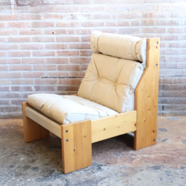 Vintage pinewood fauteuil jaren 70