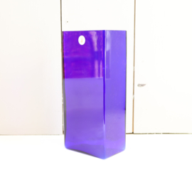 Vintage vaas kobalt blauw glas vierkant