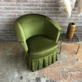 vintage fauteuil velvet groen