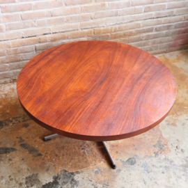 Vintage salontafel rond hout metaal mid-century