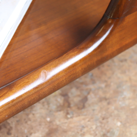 Vintage salontafel hout glas