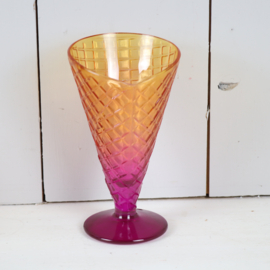 Vintage gekleurd glas ijscoupe Italy