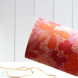 Vintage lampje oranje bloemen jaren 70