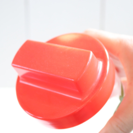 Vintage retro appel potje gulf rood