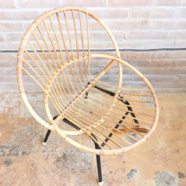 Vintage rotan stoel metaal