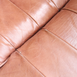Vintage 70s bank cognac leer