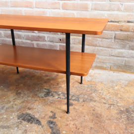 Vintage salontafel klein metaal hout mid-century