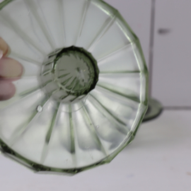 Glazen schaaltje met deksel groen glas