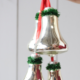 Vintage kerstballen hanger zilver