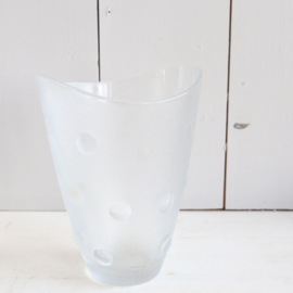 Vintage mid century Italiaanse polka dot vaas jaren 70 glas Italy stippen