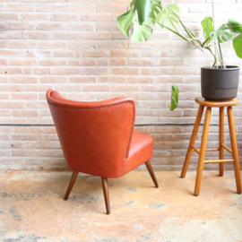 Vintage cocktail fauteuil roest rood