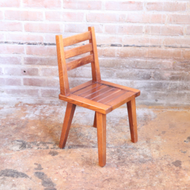vintage kinderstoel hout mid-century