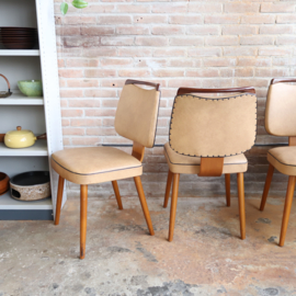 Set van 4 vintage eettafel stoelen