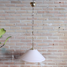 Vintage lamp messing roze glas