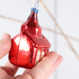 Vintage kerk / huis kerstbal ornament