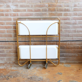 Vintage trolley inklapbaar wit goud