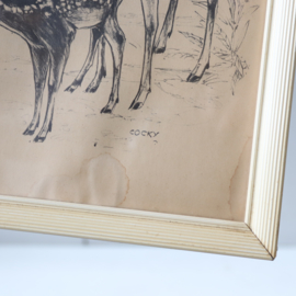 Vintage tekening hertjes
