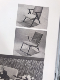 Vintage fauteuil jaren 50 touw hout