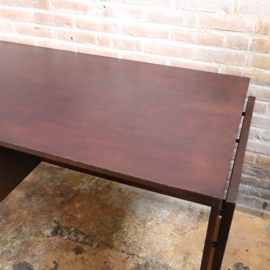 Vintage groot bureau jaren 70 donker hout