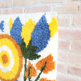 Vintage 70s wandkleed getuft kleur