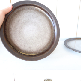 Vintage diner borden 70s ceramo bruin wit