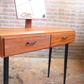 Vintage kaptafel teak wit jaren 70 zwart