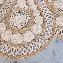 Vintage sisal kleed rond bohemian