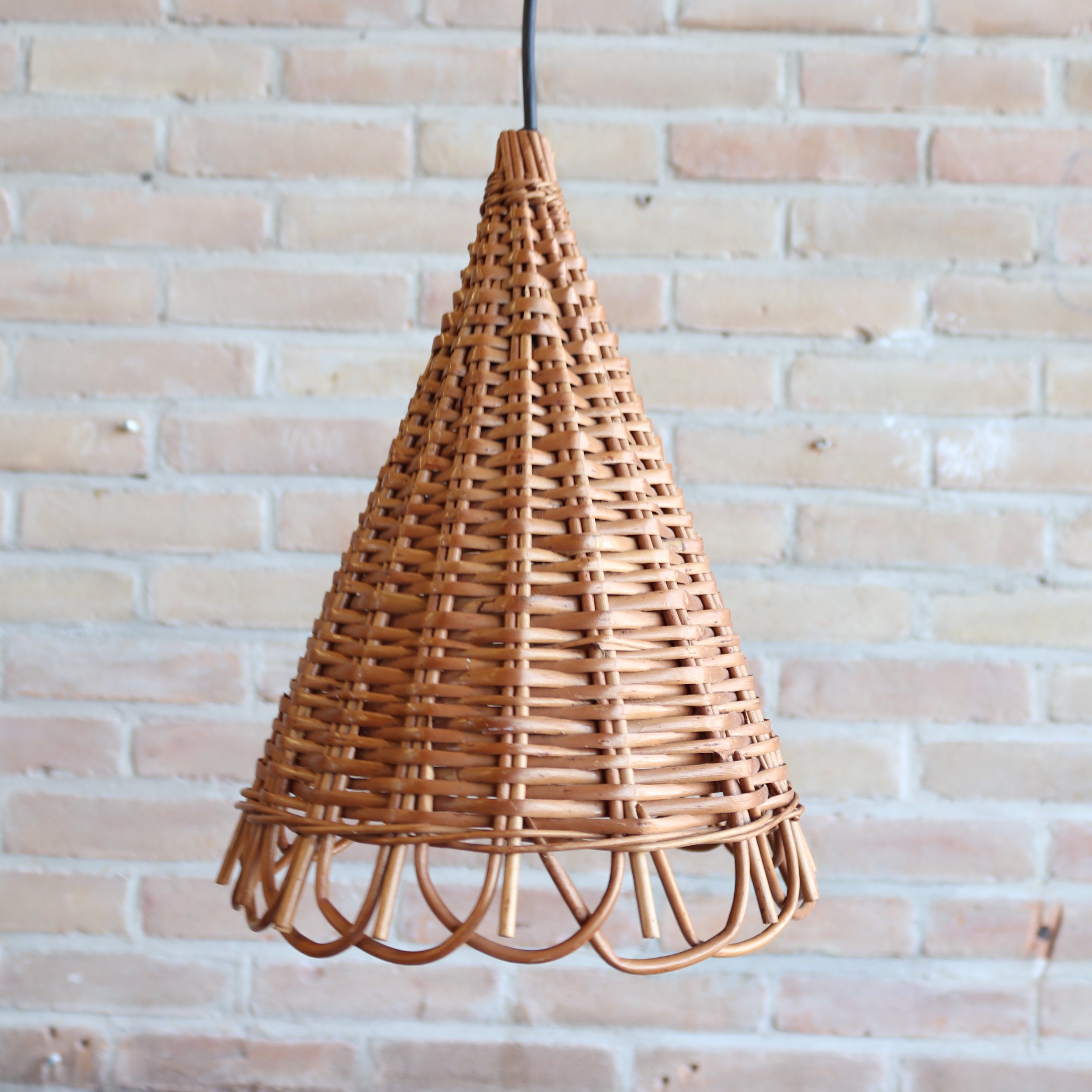 vintage hanglamp rotan riet