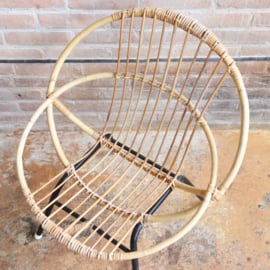 Vintage rotan stoel metaal