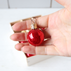 vintage mini kerstballen rood