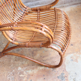 Vintage rotan fauteuil Rohe